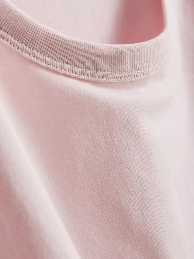 Tricou din bumbac cu guler rotund și croială dreptă Tricou din bumbac cu guler rotund și croială dreptă