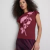 Tricou din bumbac cu imprimeu floral Tricou din bumbac cu imprimeu floral
