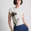 Tricou din bumbac cu imprimeu floral Tricou din bumbac cu imprimeu floral
