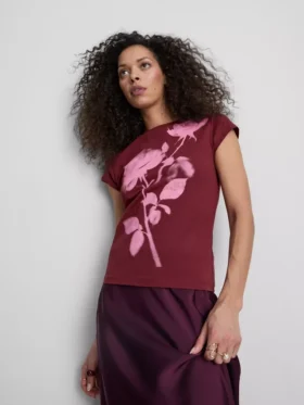 Tricou din bumbac cu imprimeu floral