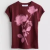 Tricou din bumbac cu imprimeu floral Tricou din bumbac cu imprimeu floral