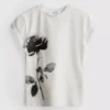 Tricou din bumbac cu imprimeu floral Tricou din bumbac cu imprimeu floral