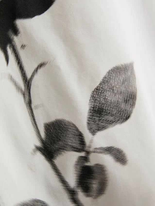 Tricou din bumbac cu imprimeu floral Tricou din bumbac cu imprimeu floral