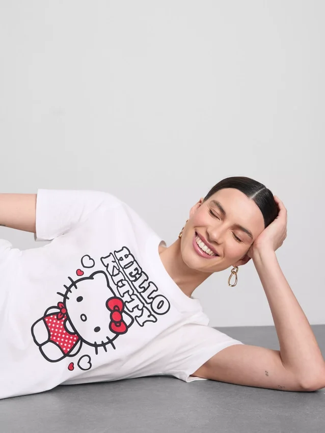 Tricou din bumbac cu imprimeu Hello Kitty Tricou din bumbac cu imprimeu Hello Kitty