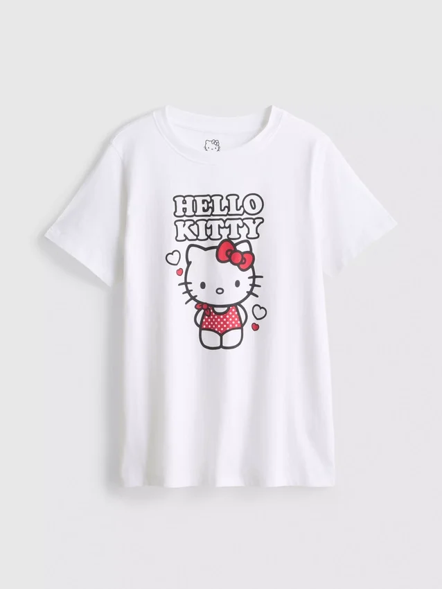 Tricou din bumbac cu imprimeu Hello Kitty Tricou din bumbac cu imprimeu Hello Kitty