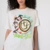 Tricou din bumbac cu logo Blink 182, croială lejeră Tricou din bumbac cu logo Blink 182, croială lejeră