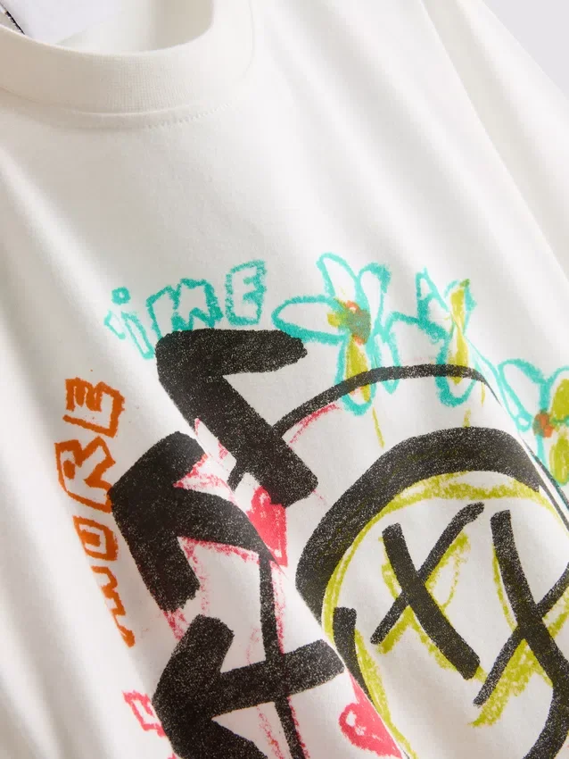 Tricou din bumbac cu logo Blink 182, croială lejeră Tricou din bumbac cu logo Blink 182, croială lejeră