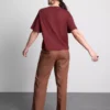 Tricou din bumbac cu mâneci scurte, croșetat