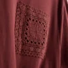 Tricou din bumbac cu mâneci scurte, croșetat