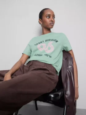 Tricou din bumbac cu mâneci scurte și imprimeu