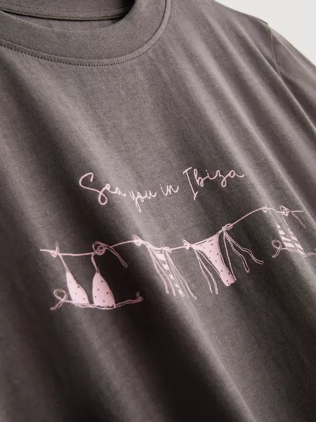 Tricou din bumbac cu mâneci scurte și imprimeu Tricou din bumbac cu mâneci scurte și imprimeu