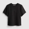 Tricou drept, cu detalii la cusături, cu conținut ridicat de bumbac Tricou drept, cu detalii la cusături, cu conținut ridicat de bumbac