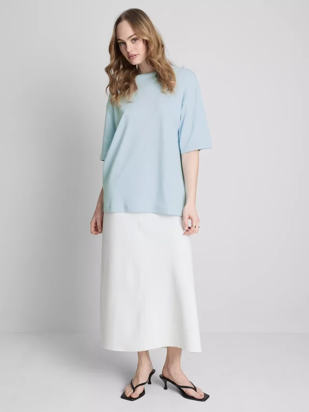 Tricou esențial din bumbac, cu croială oversized Tricou esențial din bumbac, cu croială oversized