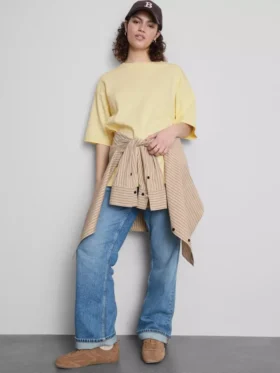 Tricou esențial din bumbac, cu croială oversized
