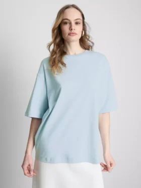 Tricou esențial din bumbac, cu croială oversized