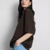 Tricou esențial din bumbac, cu croială oversized Tricou esențial din bumbac, cu croială oversized