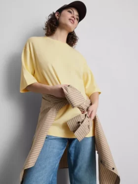 Tricou esențial din bumbac, cu croială oversized