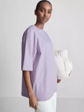 Tricou esențial din bumbac, cu croială oversized
