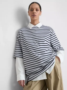 Tricou esențial din bumbac, cu croială oversized