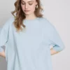Tricou esențial din bumbac, cu croială oversized Tricou esențial din bumbac, cu croială oversized