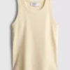 Tricou fără mâneci cu spate în formă de „racerback”, cu nervuri, cu conținut ridicat de bumbac