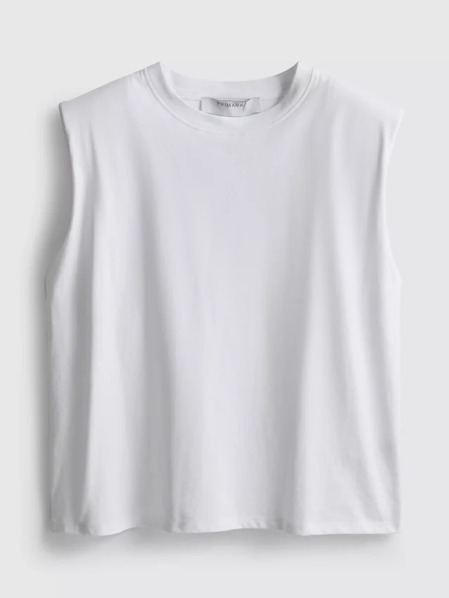Tricou fără mâneci, cu umeri căptușiți Tricou fără mâneci, cu umeri căptușiți