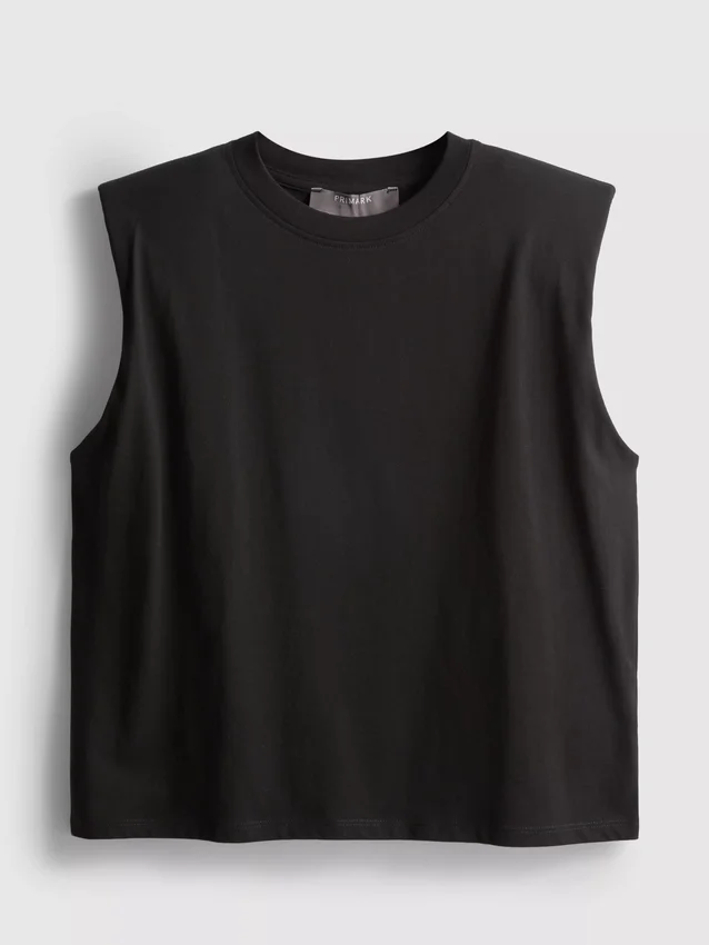 Tricou fără mâneci, cu umeri căptușiți Tricou fără mâneci, cu umeri căptușiți