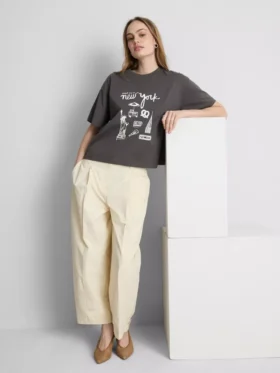 Tricou grafic din bumbac, cu croi drept