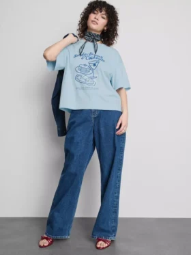 Tricou grafic din bumbac, cu croi drept