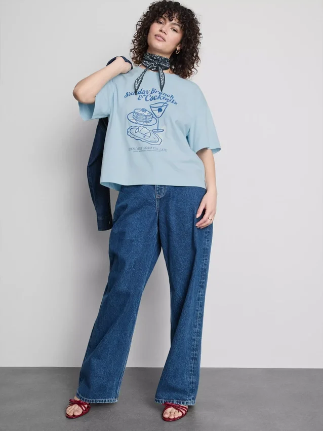 Tricou grafic din bumbac, cu croi drept Tricou grafic din bumbac, cu croi drept