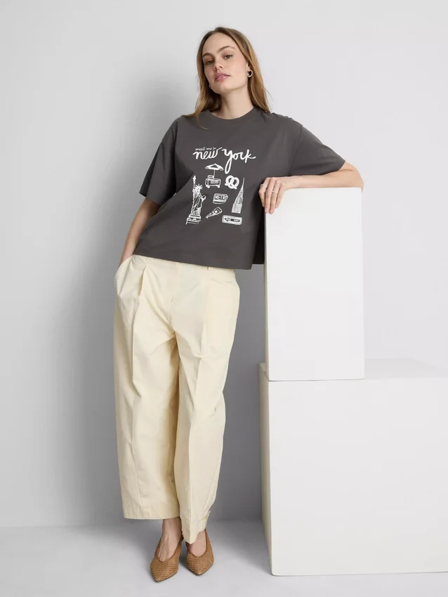 Tricou grafic din bumbac, cu croi drept Tricou grafic din bumbac, cu croi drept