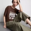 Tricou grafic din bumbac, cu croi drept Tricou grafic din bumbac, cu croi drept