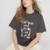 Tricou grafic din bumbac, cu croi drept Tricou grafic din bumbac, cu croi drept