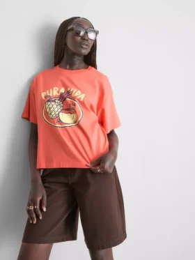 Tricou grafic din bumbac, cu croi drept