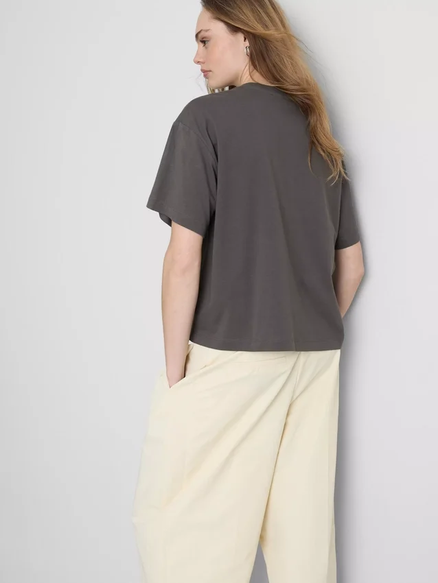 Tricou grafic din bumbac, cu croi drept Tricou grafic din bumbac, cu croi drept