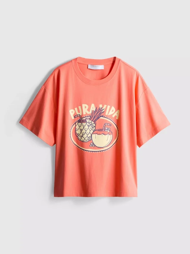 Tricou grafic din bumbac, cu croi drept Tricou grafic din bumbac, cu croi drept