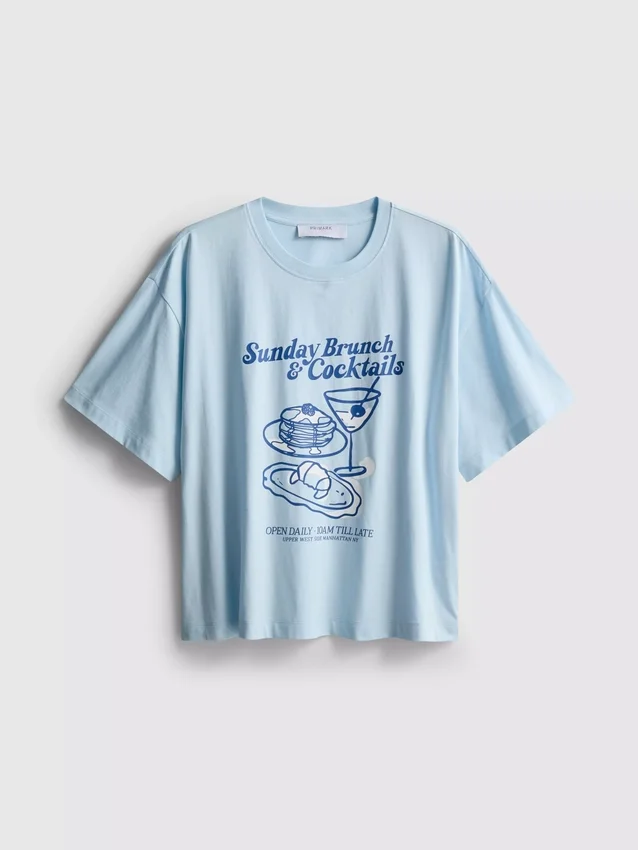 Tricou grafic din bumbac, cu croi drept Tricou grafic din bumbac, cu croi drept