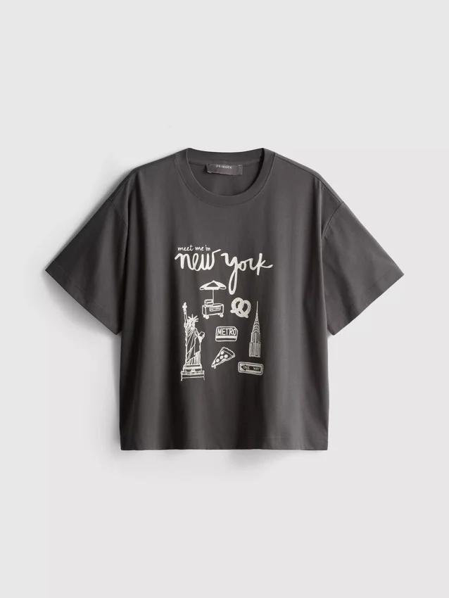 Tricou grafic din bumbac, cu croi drept Tricou grafic din bumbac, cu croi drept