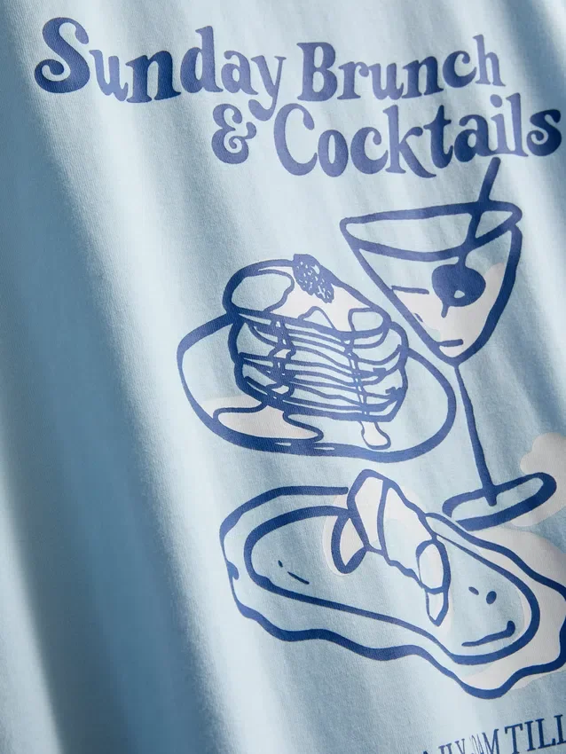 Tricou grafic din bumbac, cu croi drept Tricou grafic din bumbac, cu croi drept