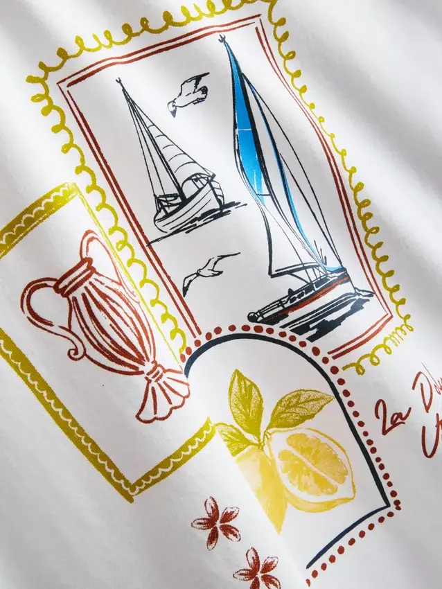 Tricou grafic din bumbac, cu croi drept Tricou grafic din bumbac, cu croi drept