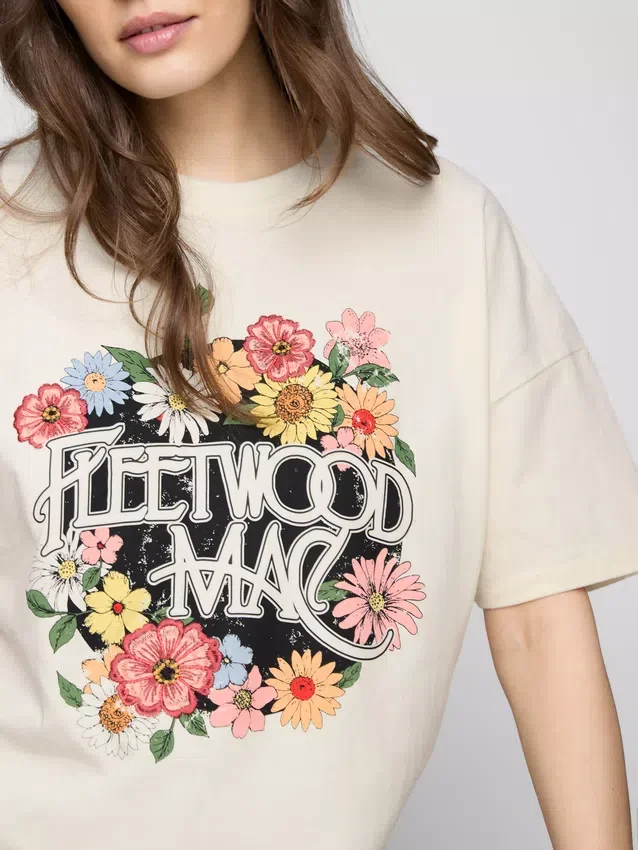 Tricou grafic din bumbac, stil relaxat, Fleetwood Mac Tricou grafic din bumbac, stil relaxat, Fleetwood Mac