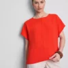 Tricou lejer cu guler rotund și aerisire Tricou lejer cu guler rotund și aerisire