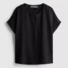 Tricou lejer cu guler rotund și aerisire Tricou lejer cu guler rotund și aerisire