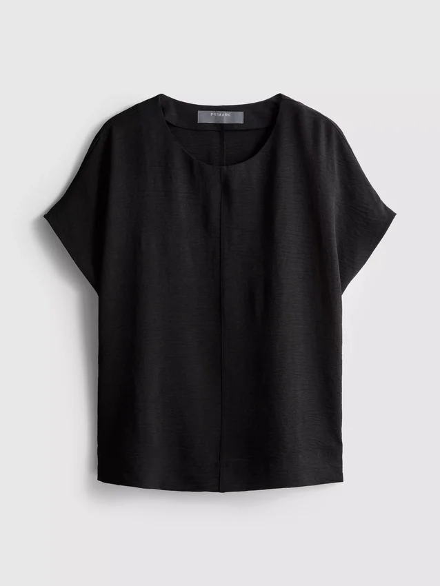 Tricou lejer cu guler rotund și aerisire Tricou lejer cu guler rotund și aerisire