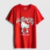 Tricou lejer din bumbac Hello Kitty cu imprimeu de căpșuni Tricou lejer din bumbac Hello Kitty cu imprimeu de căpșuni