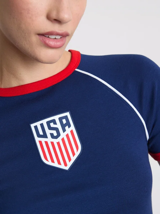 Tricou lung pentru bebeluși cu motiv „USA” Tricou lung pentru bebeluși cu motiv „USA”