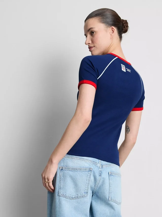 Tricou lung pentru bebeluși cu motiv „USA” Tricou lung pentru bebeluși cu motiv „USA”