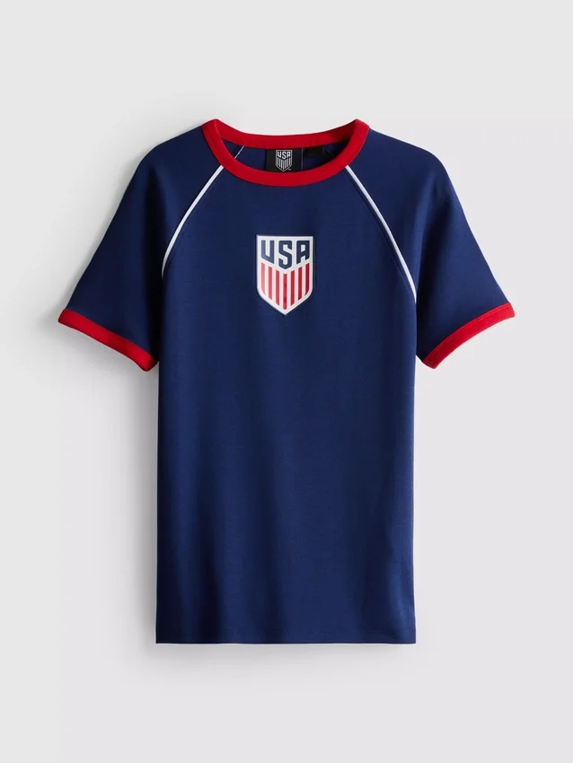 Tricou lung pentru bebeluși cu motiv „USA” Tricou lung pentru bebeluși cu motiv „USA”