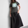 Tricou Nirvana din bumbac spălat, cu bandă