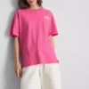 Tricou oversized cu imprimeu grafic, din bumbac, în nuanța havana